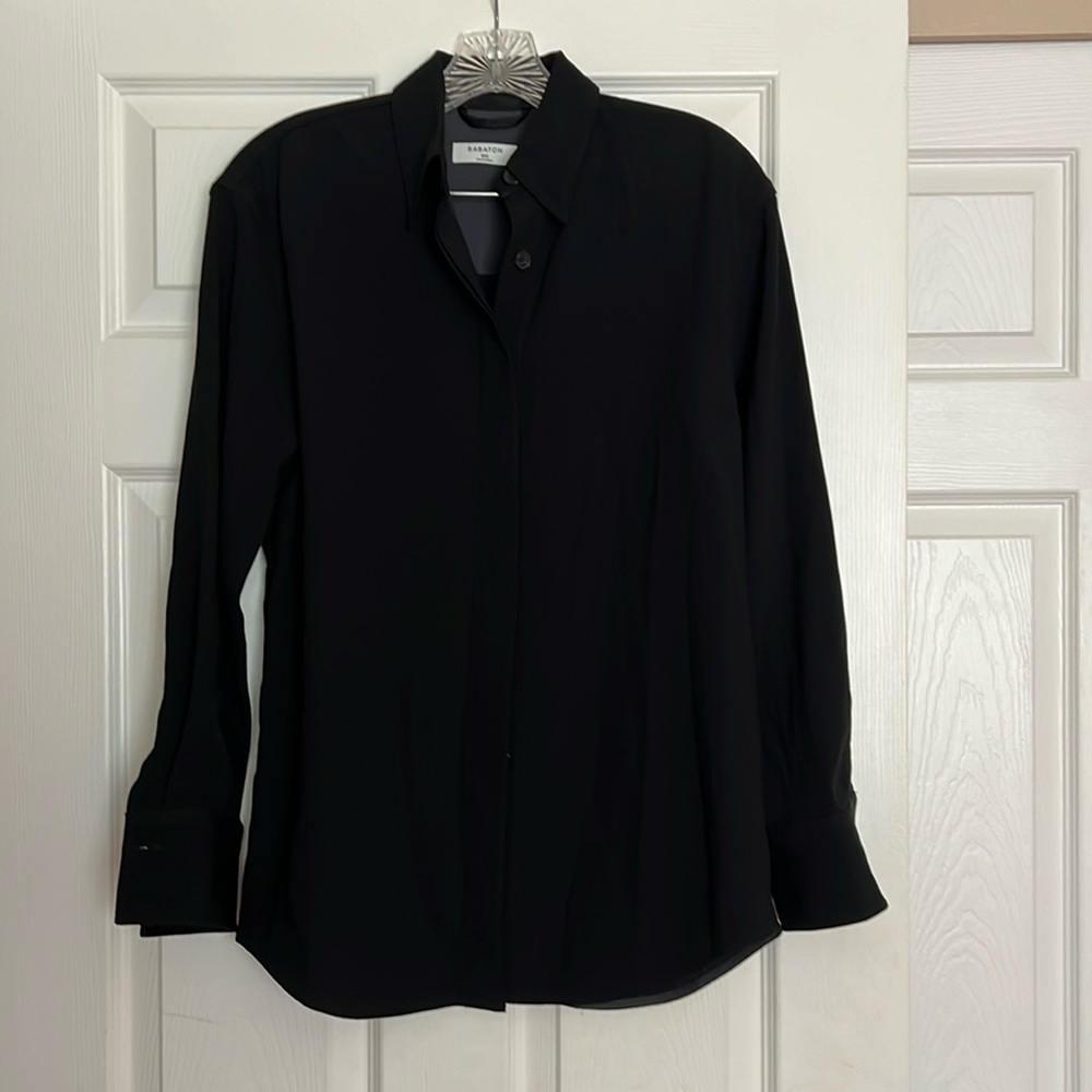 Aritzia Babaton Dolly Black Button Down Shirt XXS